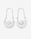 Squad Metal Hoops Silver Moon and Sun Earrings