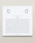 Bryan Anthonys Begin Again Mini Hoop Earrings in Silver On Meaning Card
