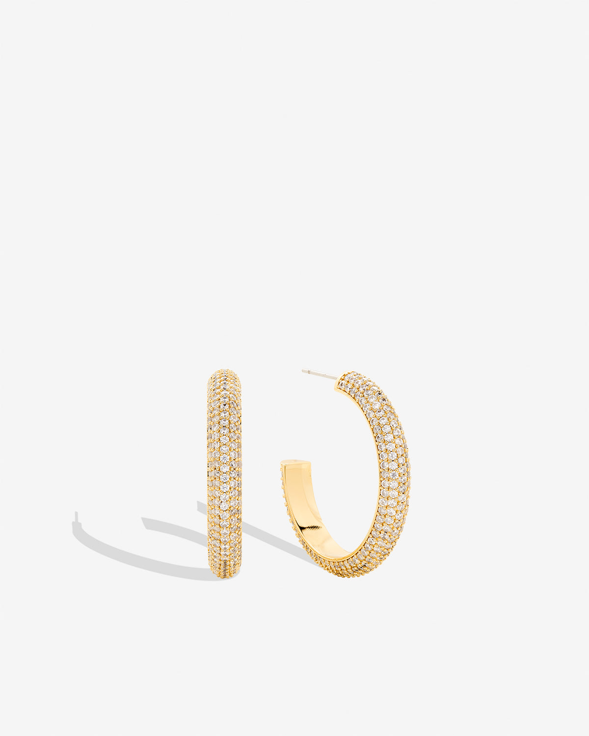Bryan Anthonys Unstoppable Pave Midi Hoops Gold