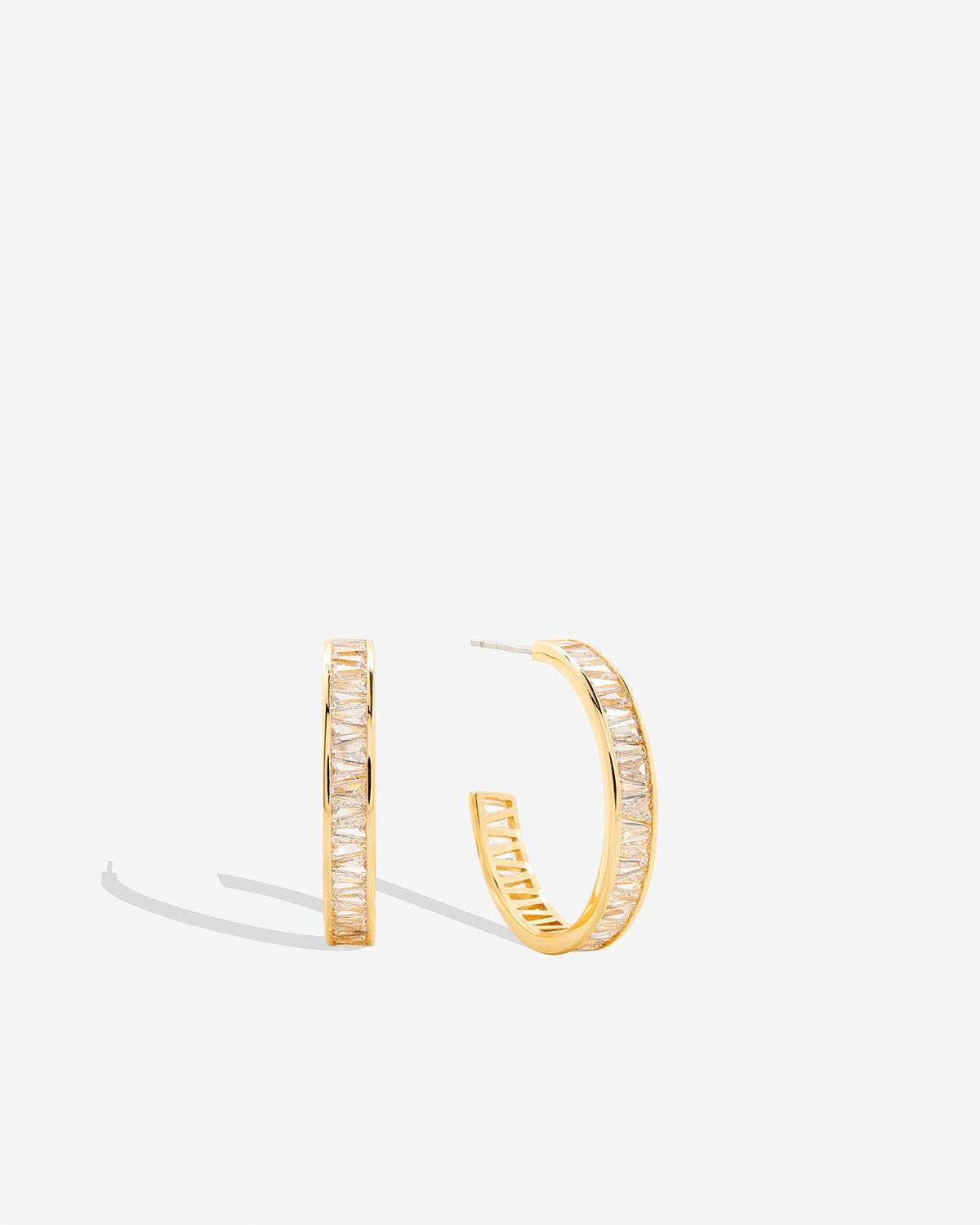 Bryan Anthonys Radiance Collection Baguette Midi Hoop Earrings Gold