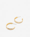 Bryan Anthonys Radiance Collection Baguette Midi Hoop Earrings Gold