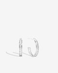 Bryan Anthonys Radiance Collection Baguette Midi Hoop Earrings Silver 