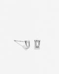 Bryan Anthonys Radiance Collection Baguette Stud Earrings Silver