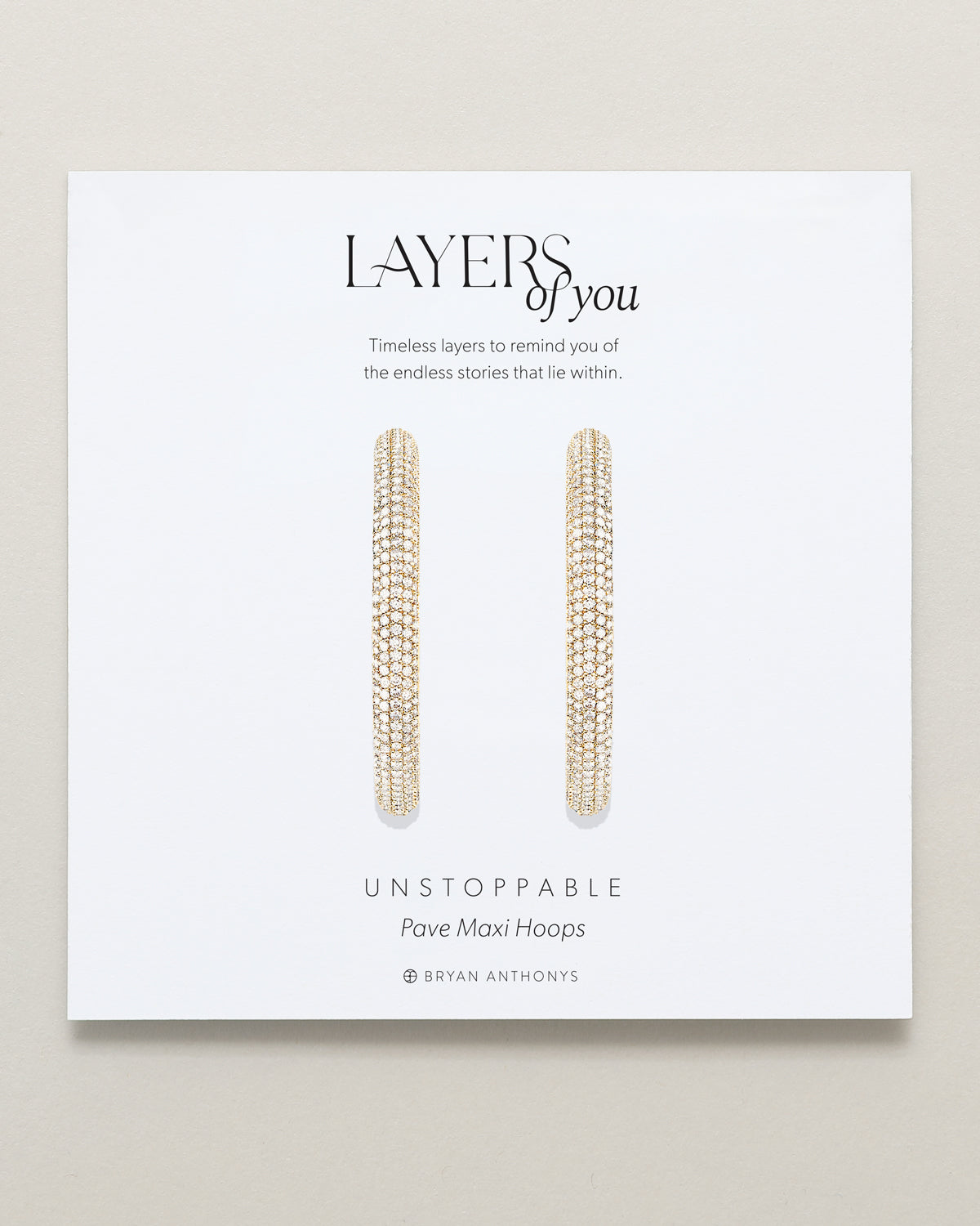 Bryan Anthonys Layers of You Collection Unstoppable Maxi Hoop Earrings Gold On Card