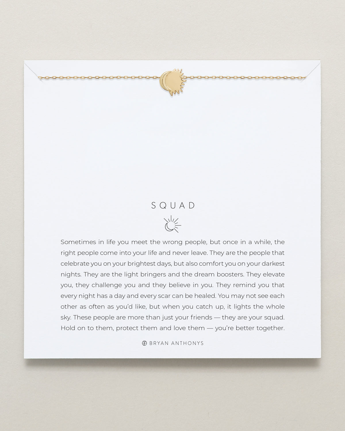 Bryan Anthonys Gold Squad Icon Necklace On Card