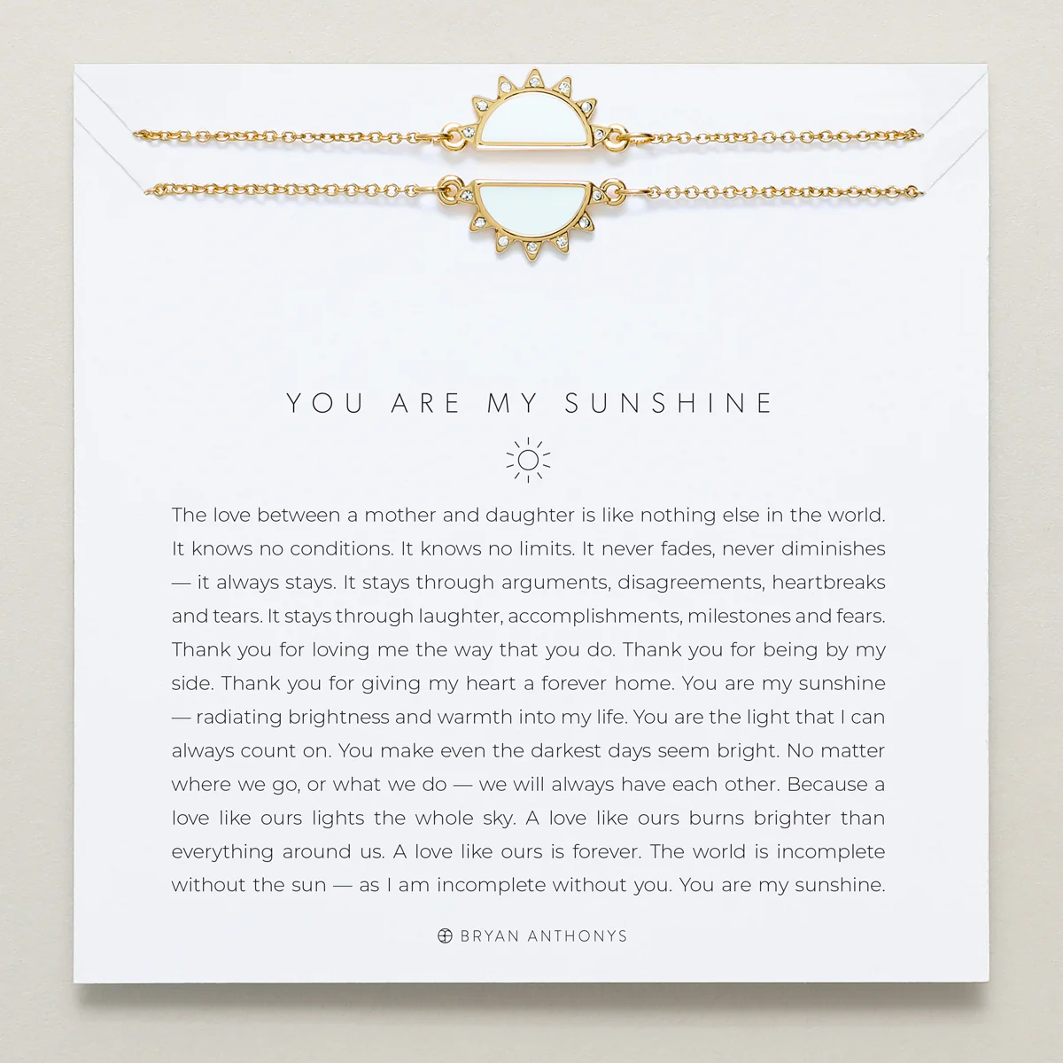 you are my sunshine necklace set for mother's and daughters