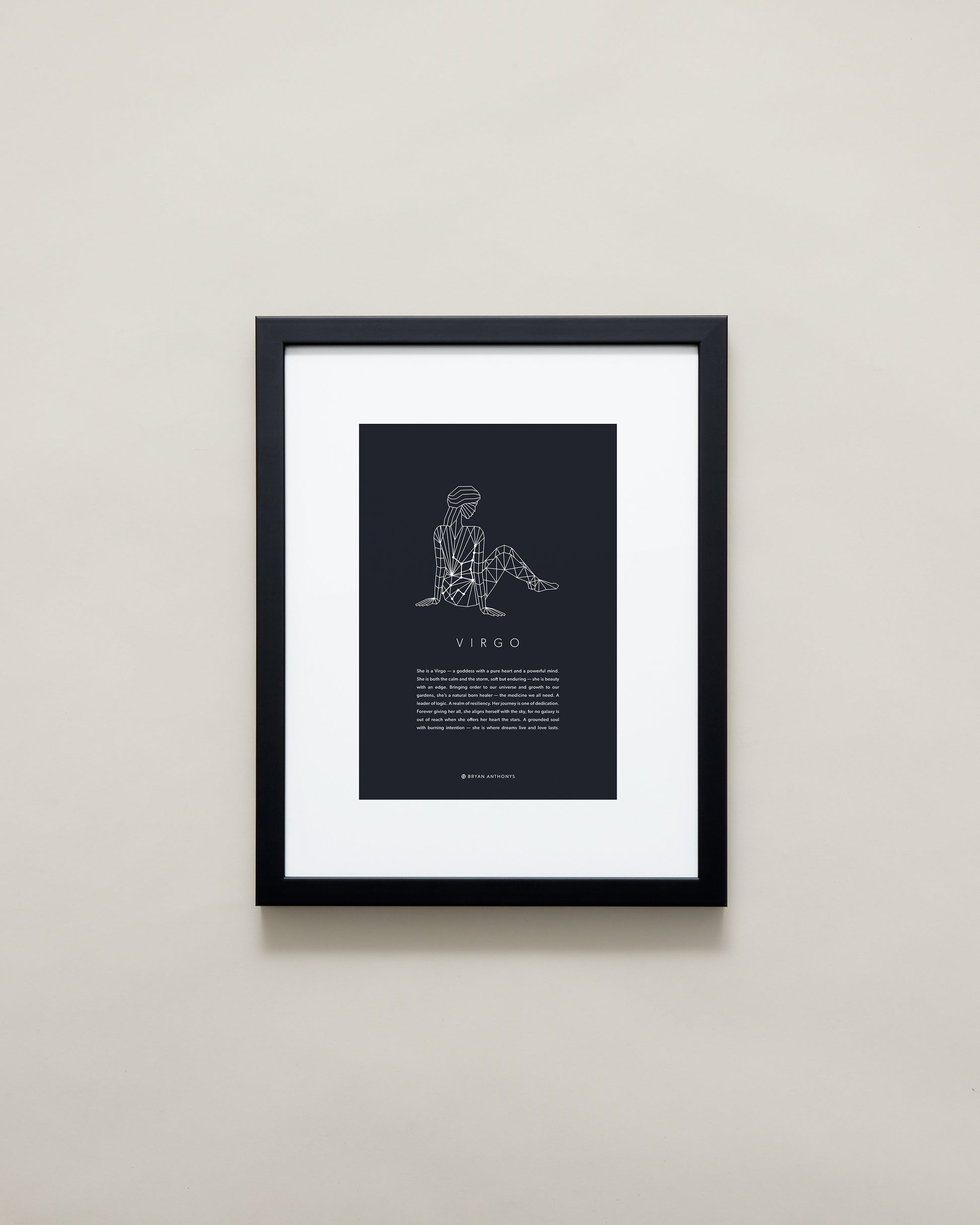 Bryan Anthonys Home Decor Virgo Zodiac Symbol Framed Graphic Print Black Frame 11x14