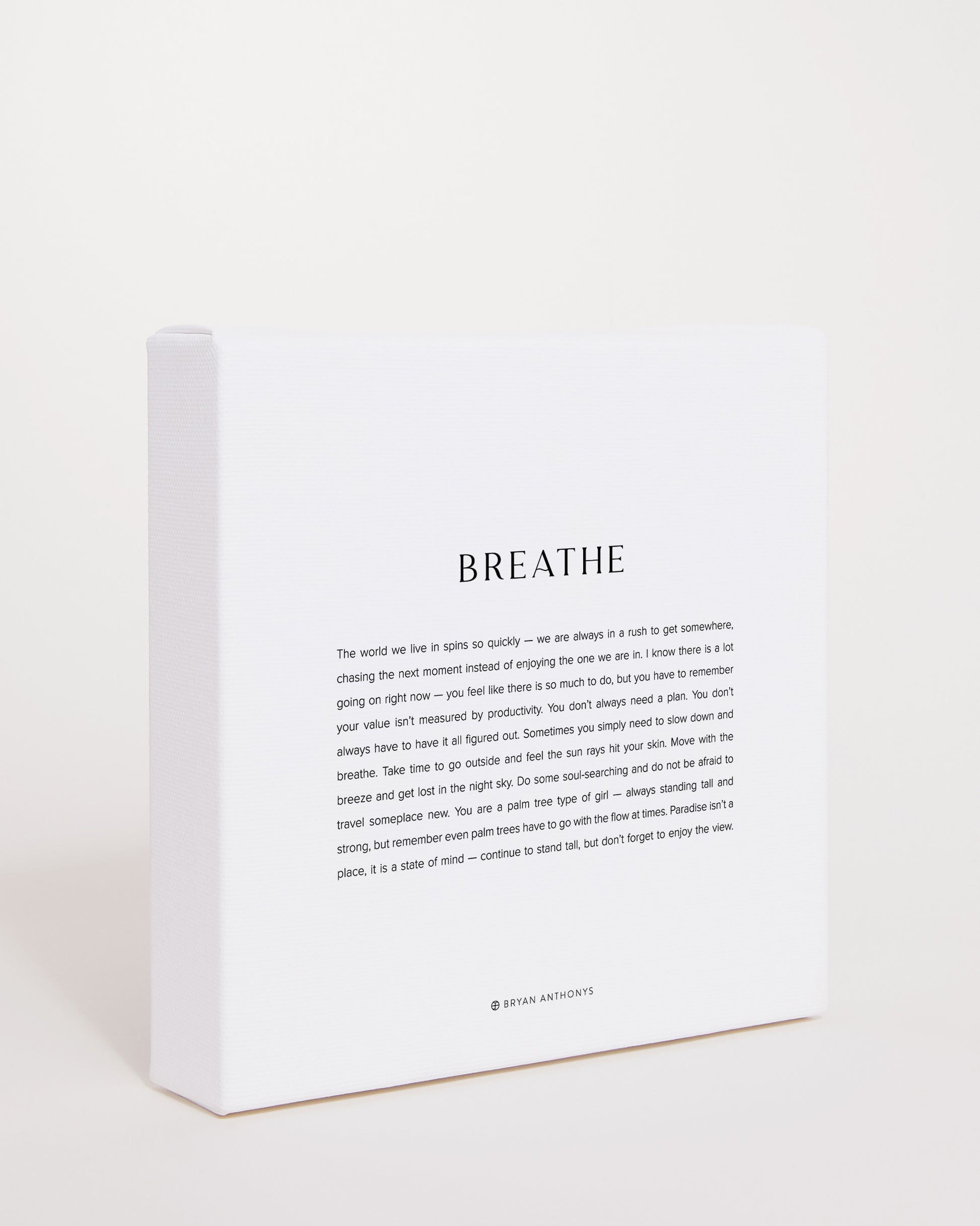 Bryan Anthonys Home Decor Breathe Modern Mini Canvas Print 6x6 Side View