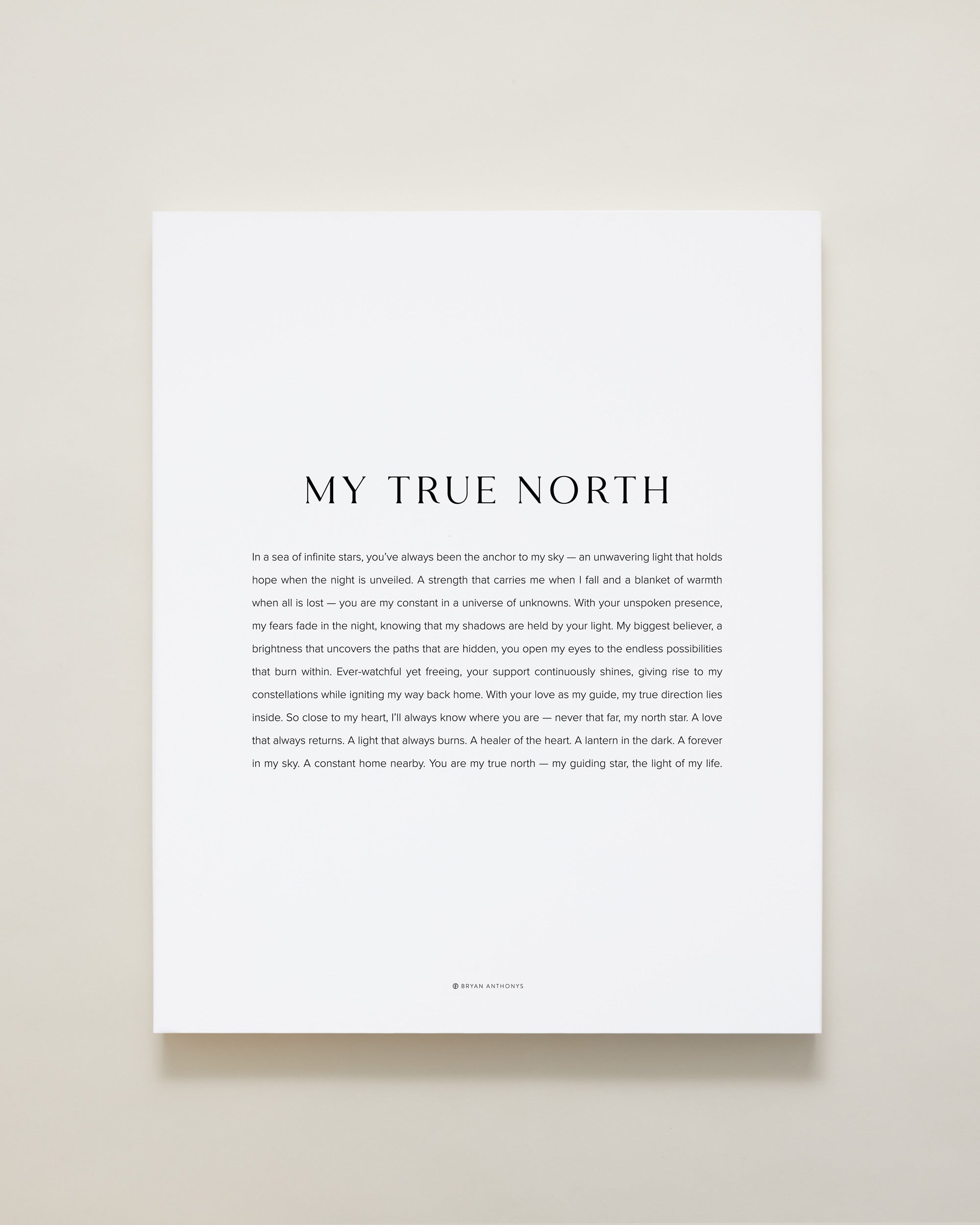 Bryan Anthonys Home Decor My True North Modern Canvas Hand-Stretched Matte White 16x20