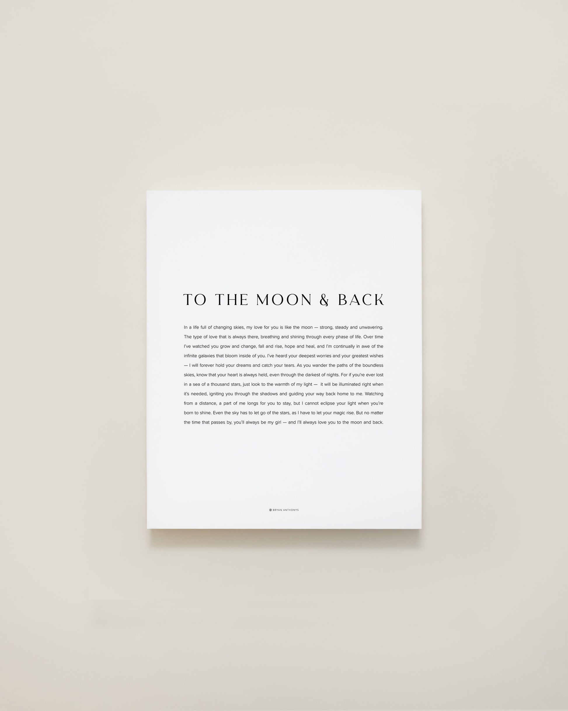 Bryan Anthonys Home Decor To The Moon & Back Modern Canvas Hand-Stretched White Matte 11x14