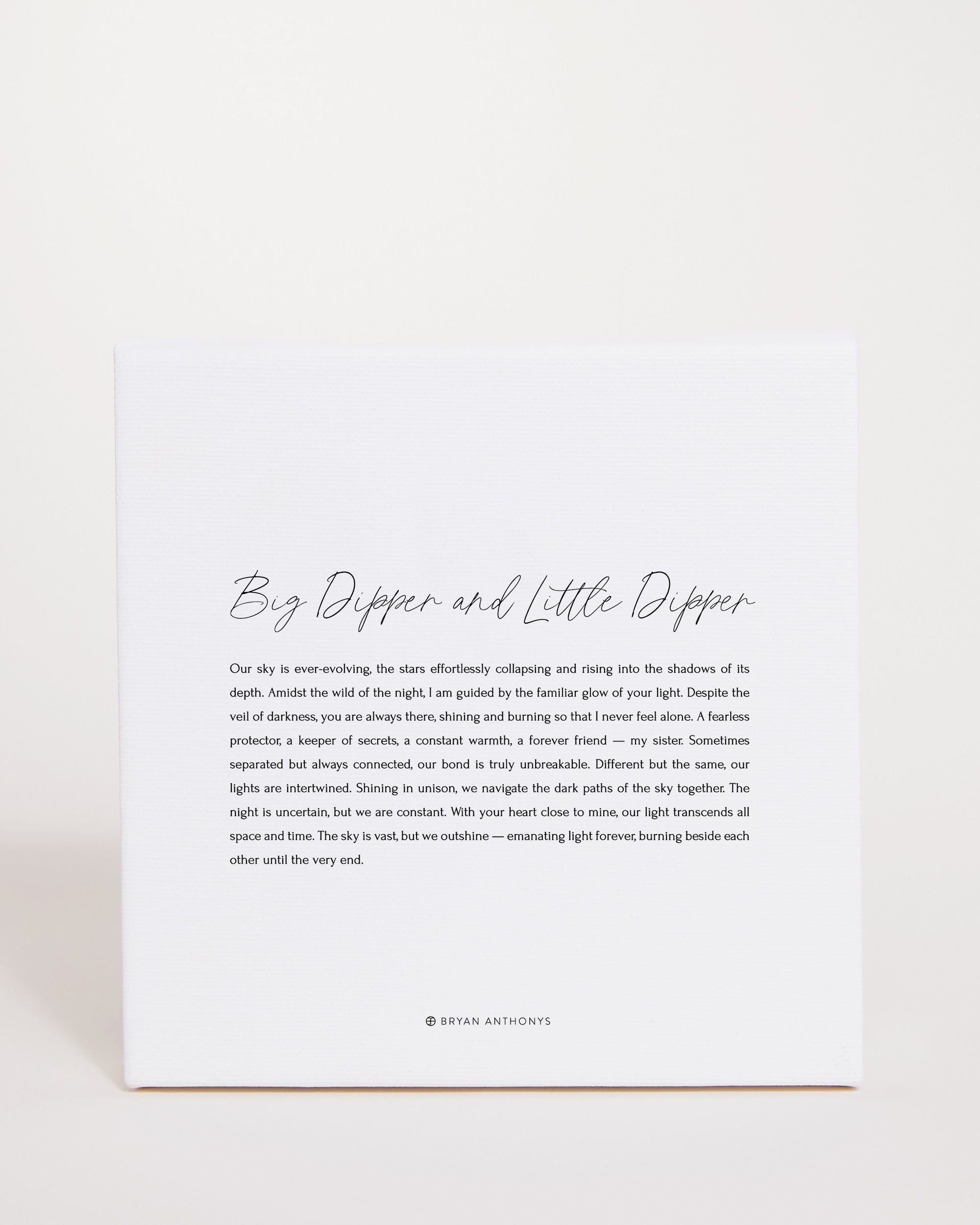 Bryan Anthonys Home Decor Big Dipper & Little Dipper Script Mini Canvas 6x6 Front View