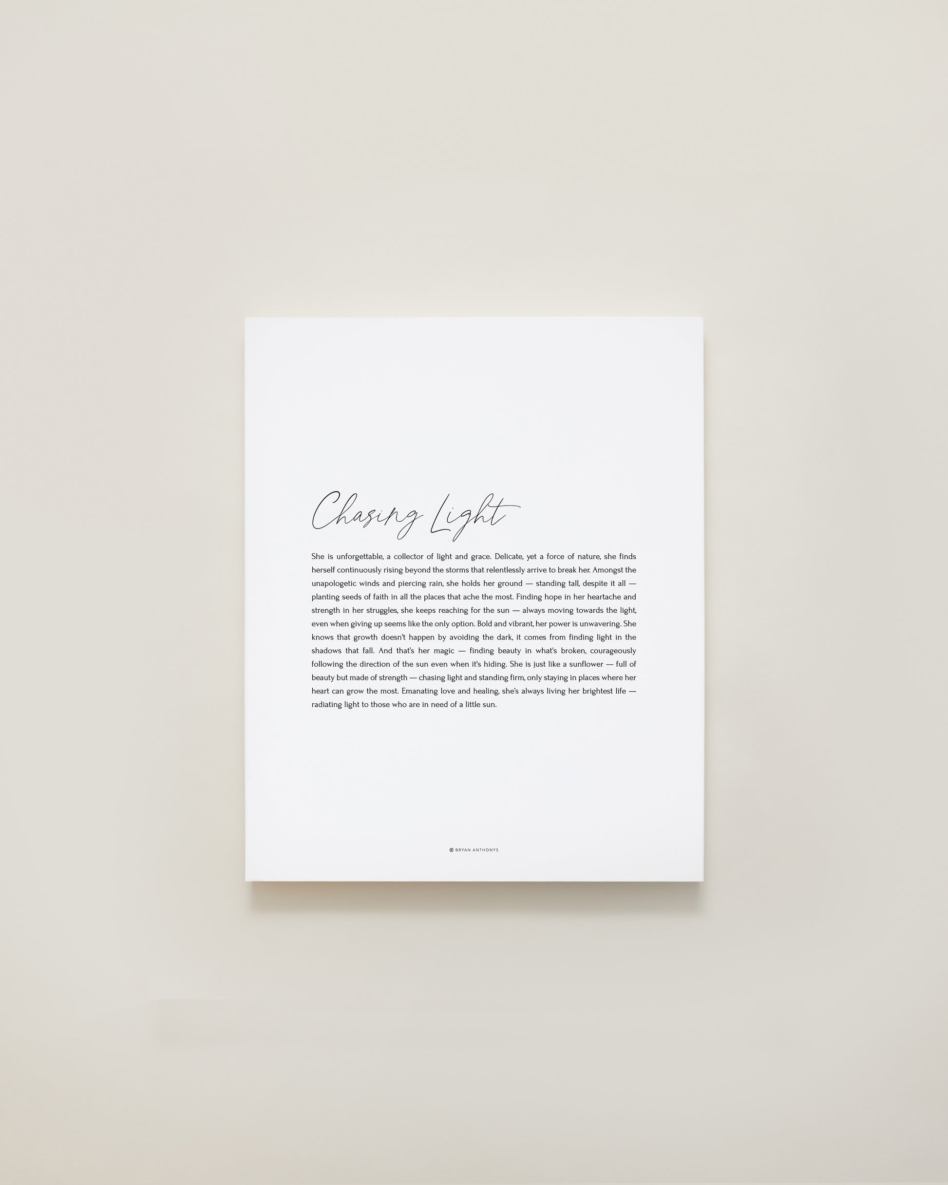 Bryan Anthonys Home Decor Chasing Light Script Canvas 11x14