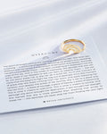 Overcome Ring on card in 14k gold finish
