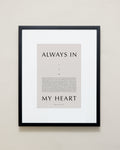 Bryan Anthonys Home Decor Purposeful Prints Always In My Heart Iconic Framed Print Tan Art With Black Frame 16x20