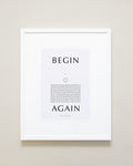 Bryan Anthonys Purposeful Prints Begin Again Iconic Framed Print White With Gray 16x20