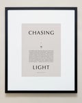 Bryan Anthonys Home Decor Purposeful Prints Chasing Light Iconic Framed Print Tan Art with Black Frame 20x24