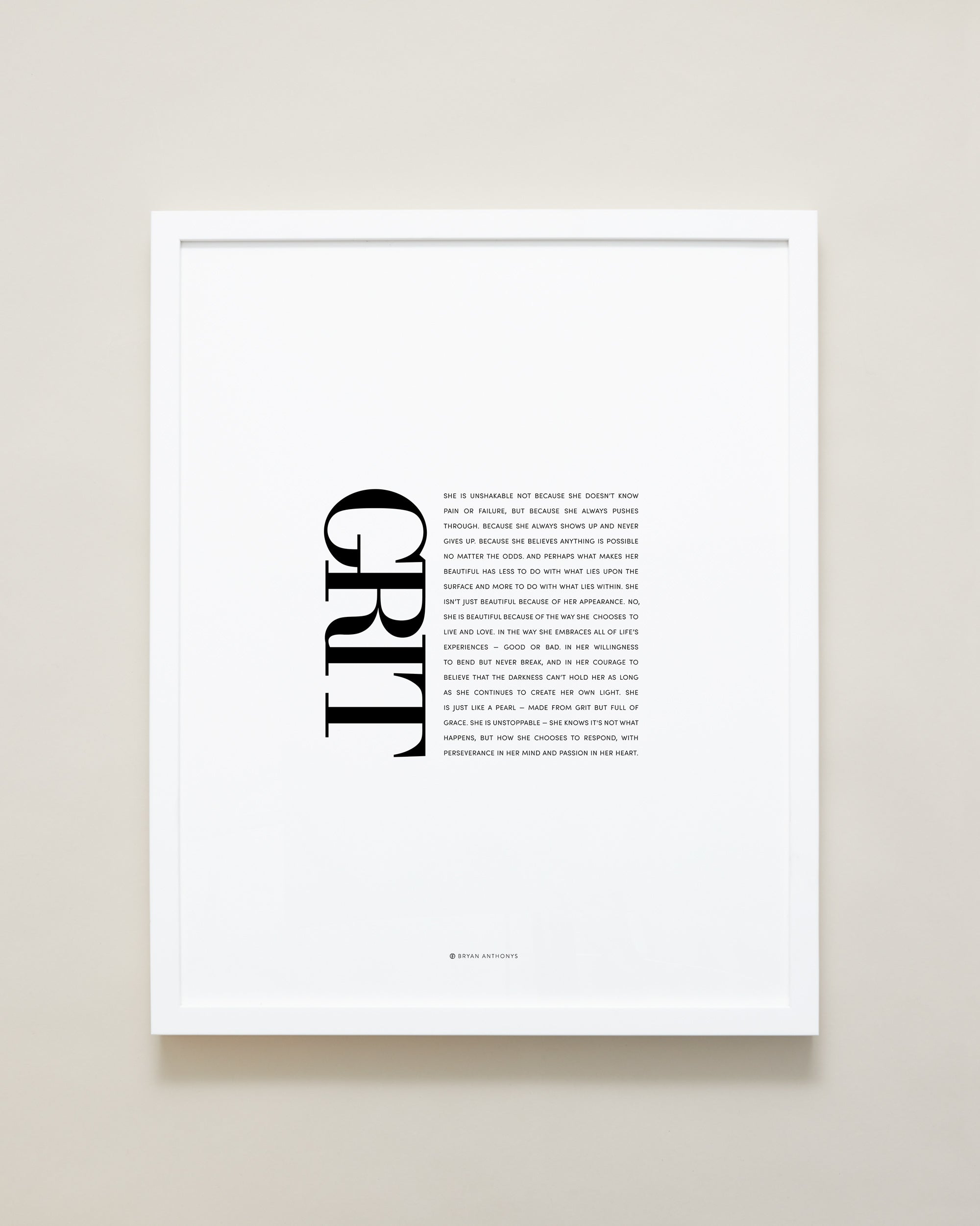 Bryan Anthonys Home Decor Framed Print Grit Frame White 16x20