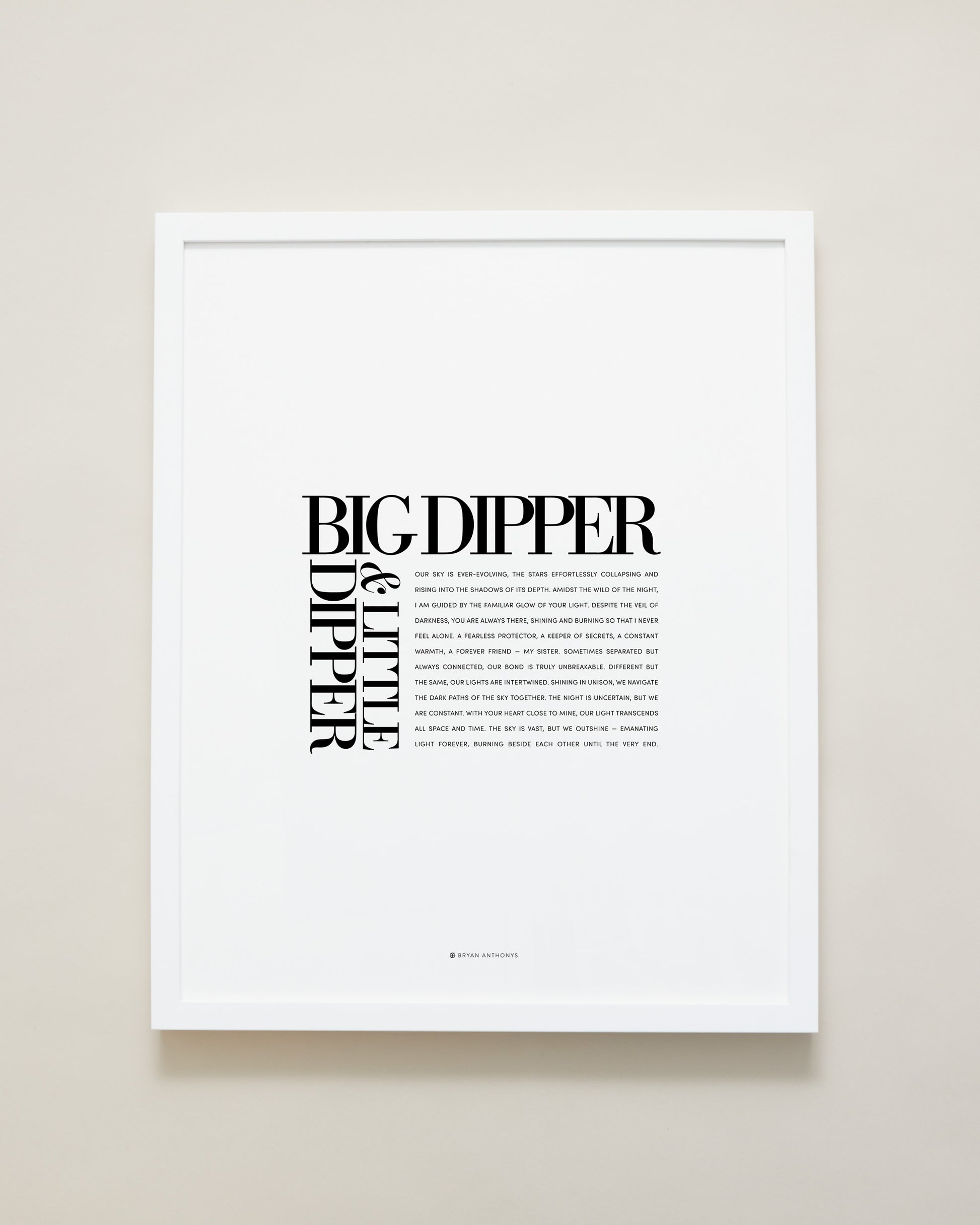 Bryan Anthonys Home Decor Big Dipper & Little Dipper Editorial Framed Print White Frame 16x20