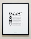 Bryan Anthonys Home Decor Us Against The World Editorial Framed Print Black Frame 20x24