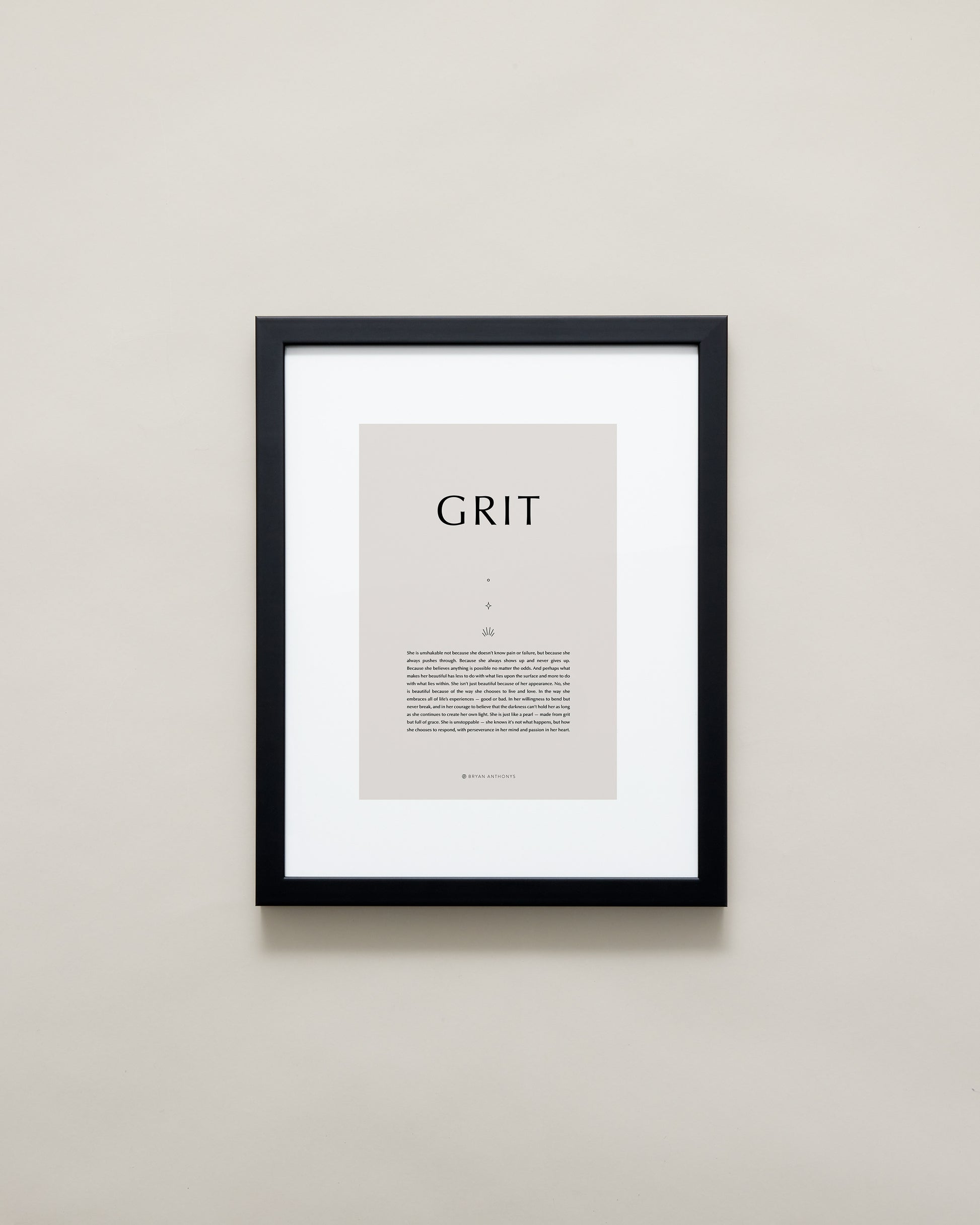 Bryan Anthonys Home Decor Purposeful Prints Grit Iconic Framed Print Tan Art With Black Frame 11x14