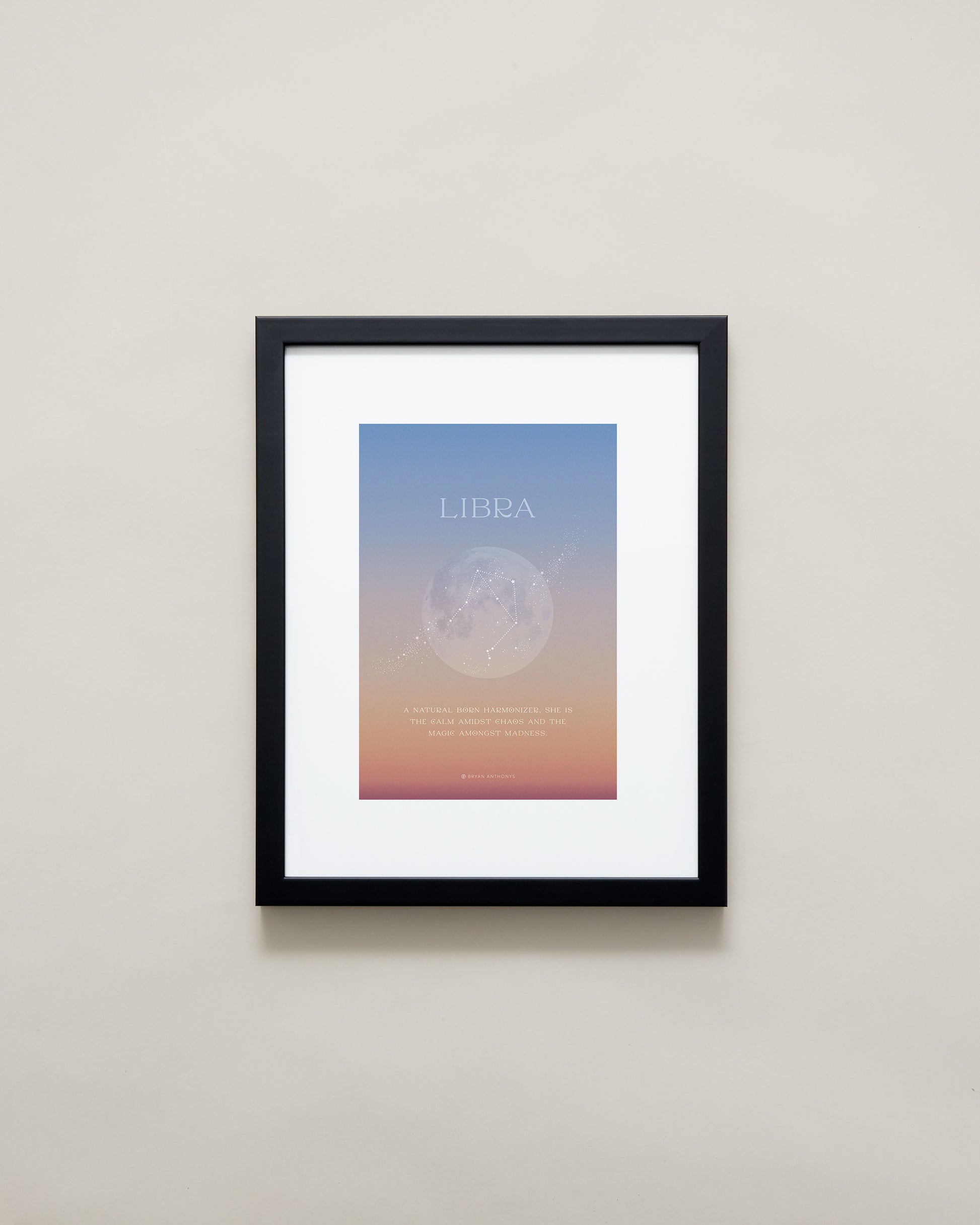 Bryan Anthonys Libra Zodiac Moon Graphic Framed Print Black Frame 11x14