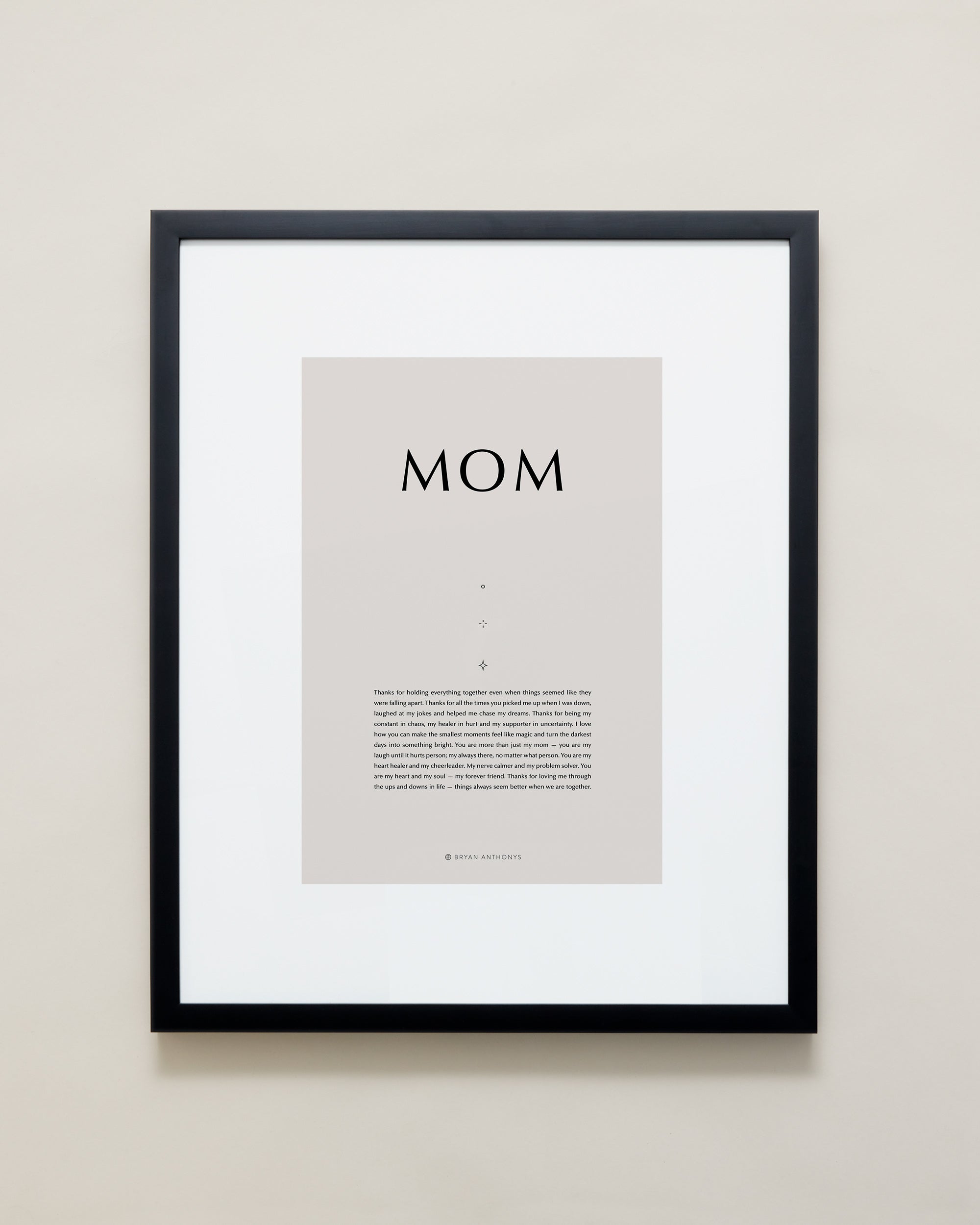 Bryan Anthonys Purposeful Prints Home Decor Mom Iconic Framed Print Tan Art With Black Frame 16x20