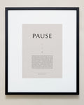 Bryan Anthonys Home Decor Purposeful Prints Pause Iconic Framed Print Tan Art with Black Frame 20x24
