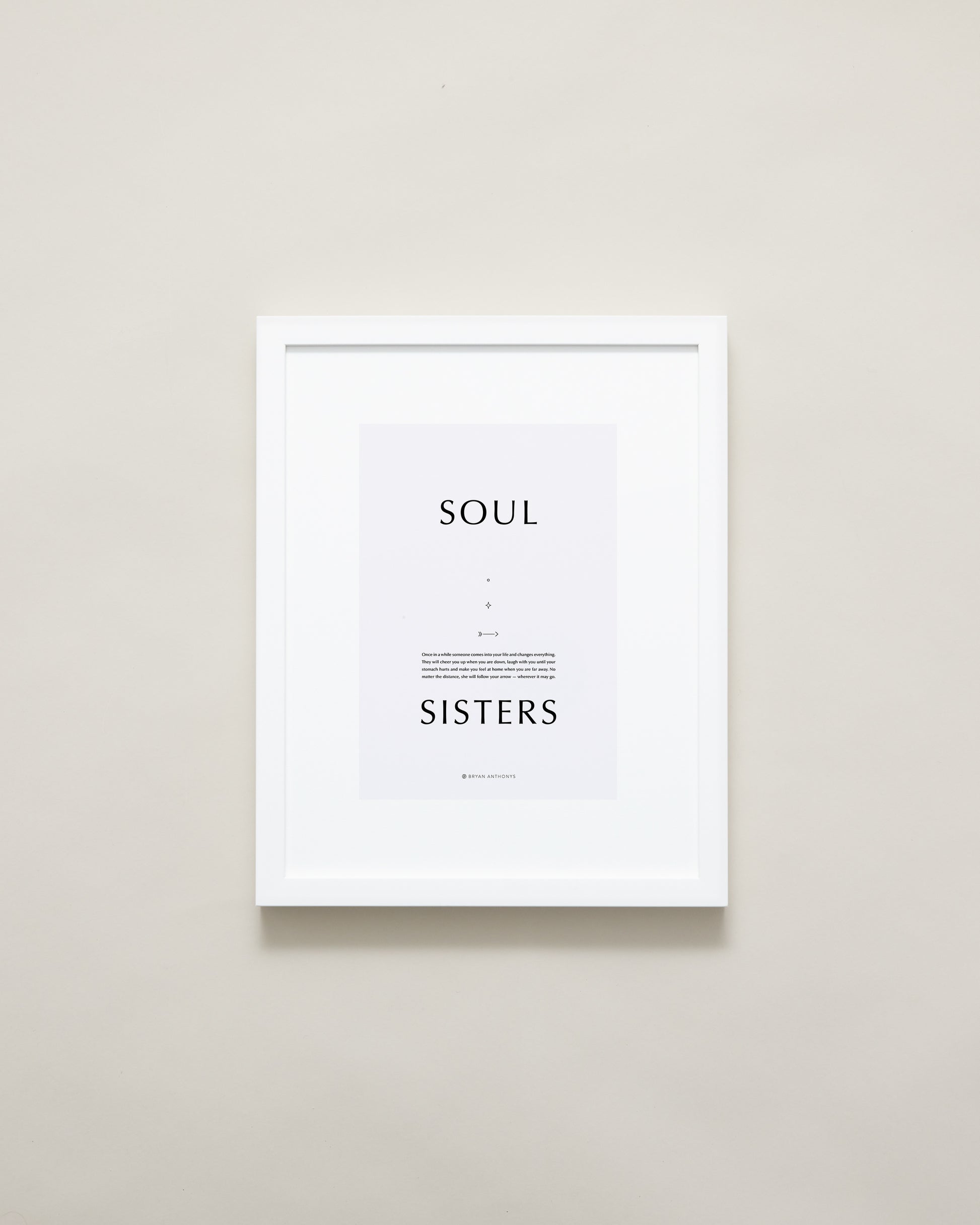 Bryan Anthonys Home Decor Purposeful Prints Soul Sisters Iconic Framed Print Gray Art with White Frame 11x14