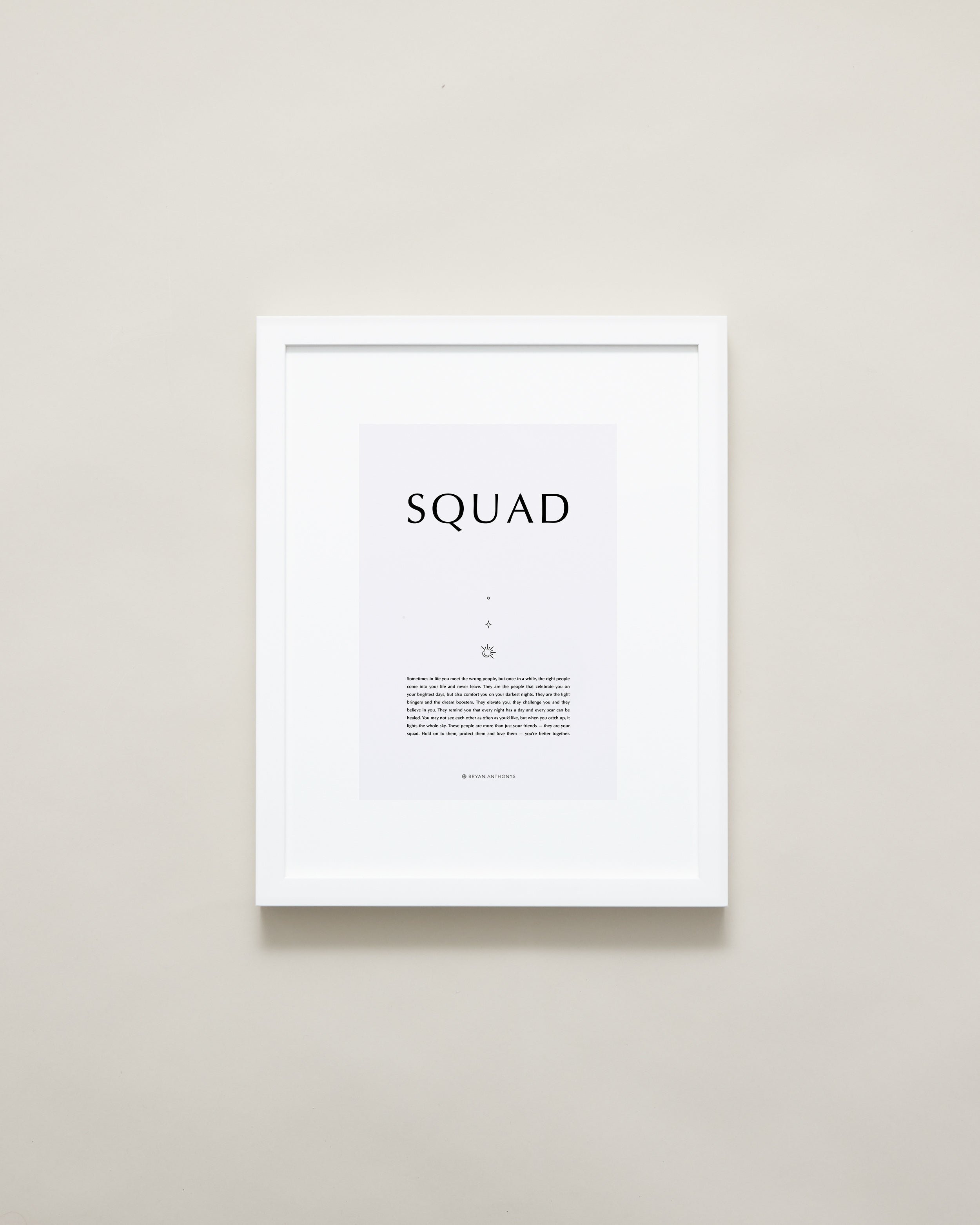 Bryan Anthonys Home Decor Purposeful Prints Squad Iconic Framed Print Gray Art White Frame 11x14