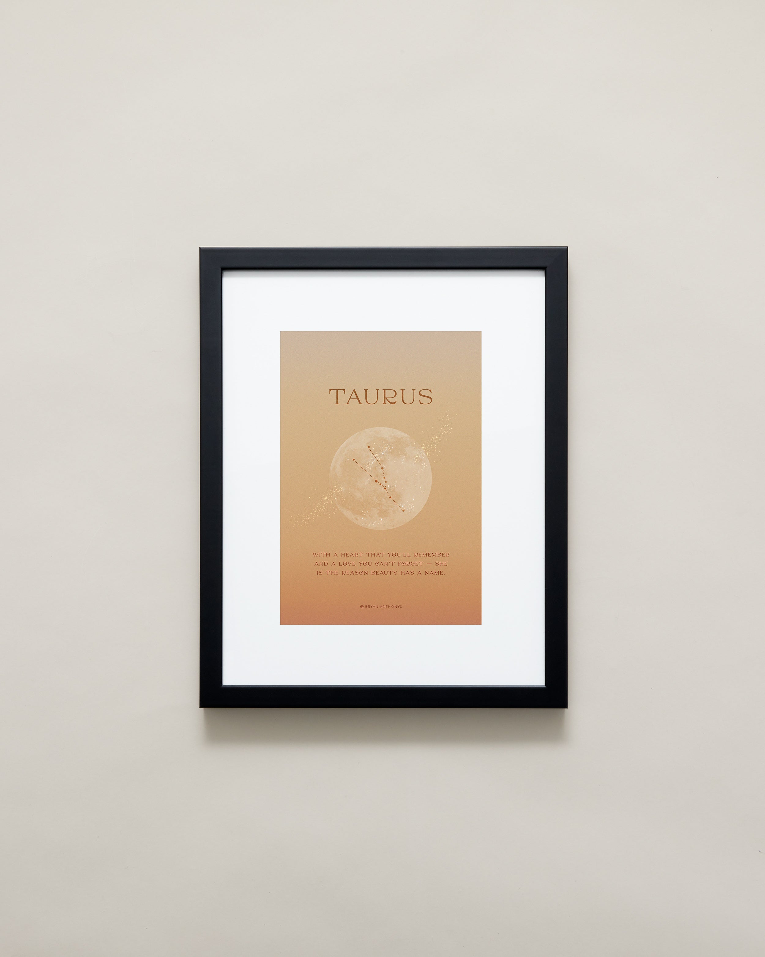 Bryan Anthonys Taurus Zodiac Moon Graphic Framed Print Black Frame 11x14