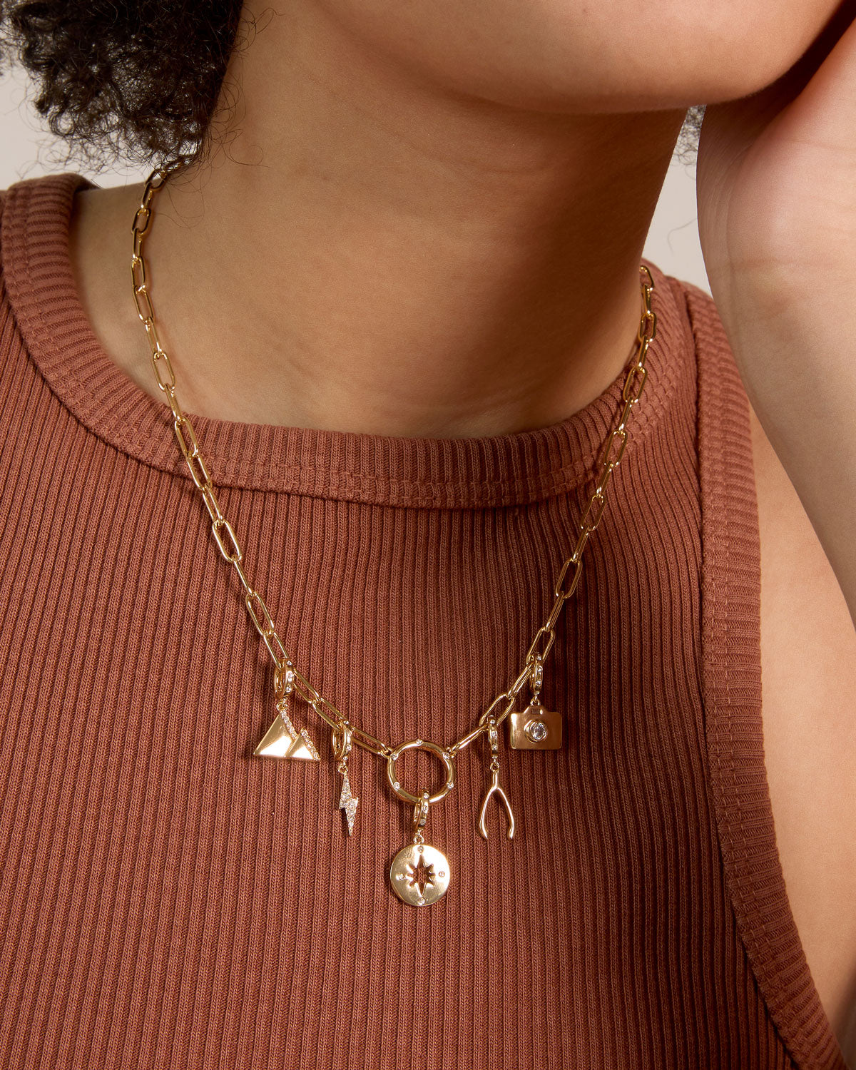 Zoë Chicco 14k Gold Graduated Diamond Bezel Small Paperclip Chain Necklace  – ZOË CHICCO