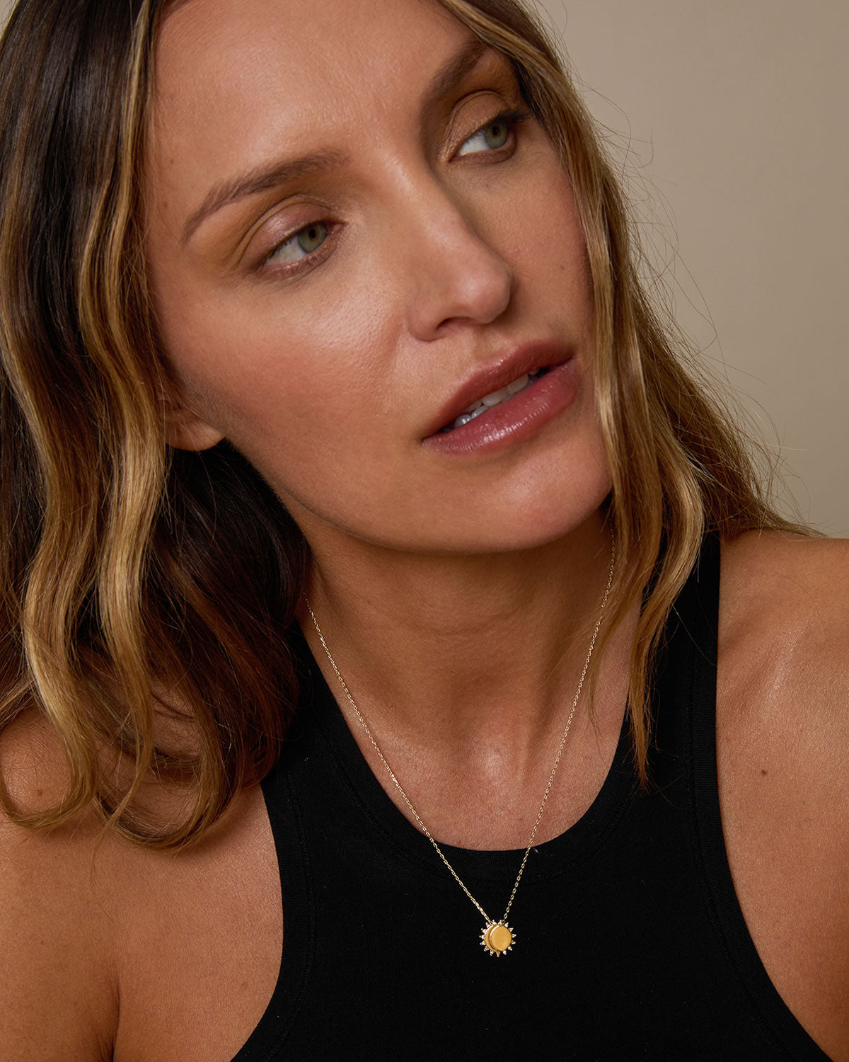 Bryan Anthonys Squad Dainty Necklace in Gold On Model