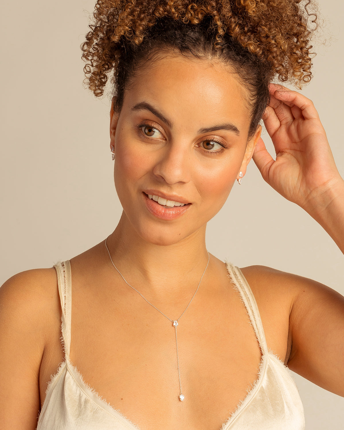 Bryan Anthonys Radiance Collection Pear Cut Lariat Necklace On Model
