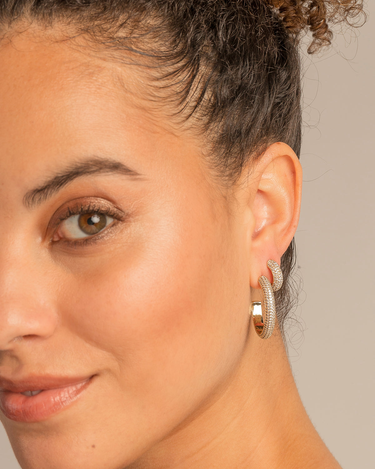 Bryan Anthonys Unstoppable Pave Midi Hoops On Model