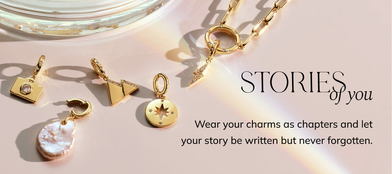 Stories Of You necklace chain and pendants. Wear your charms as chapters.