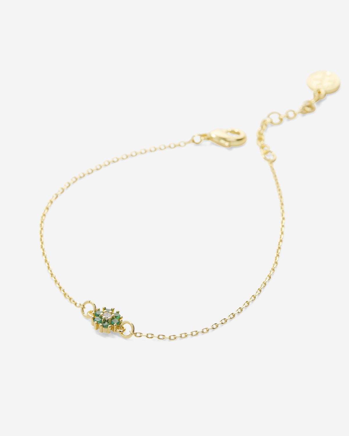 Bryan Anthonys Bloom Gold Green Dainty Bracelet Macro