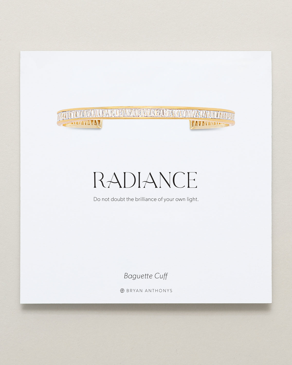 Bryan Anthonys Radiance Collection Baguette Cuff Gold On Card