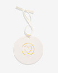 Bryan Anthonys Family White Ceramic Icon Holiday Ornament in Gold