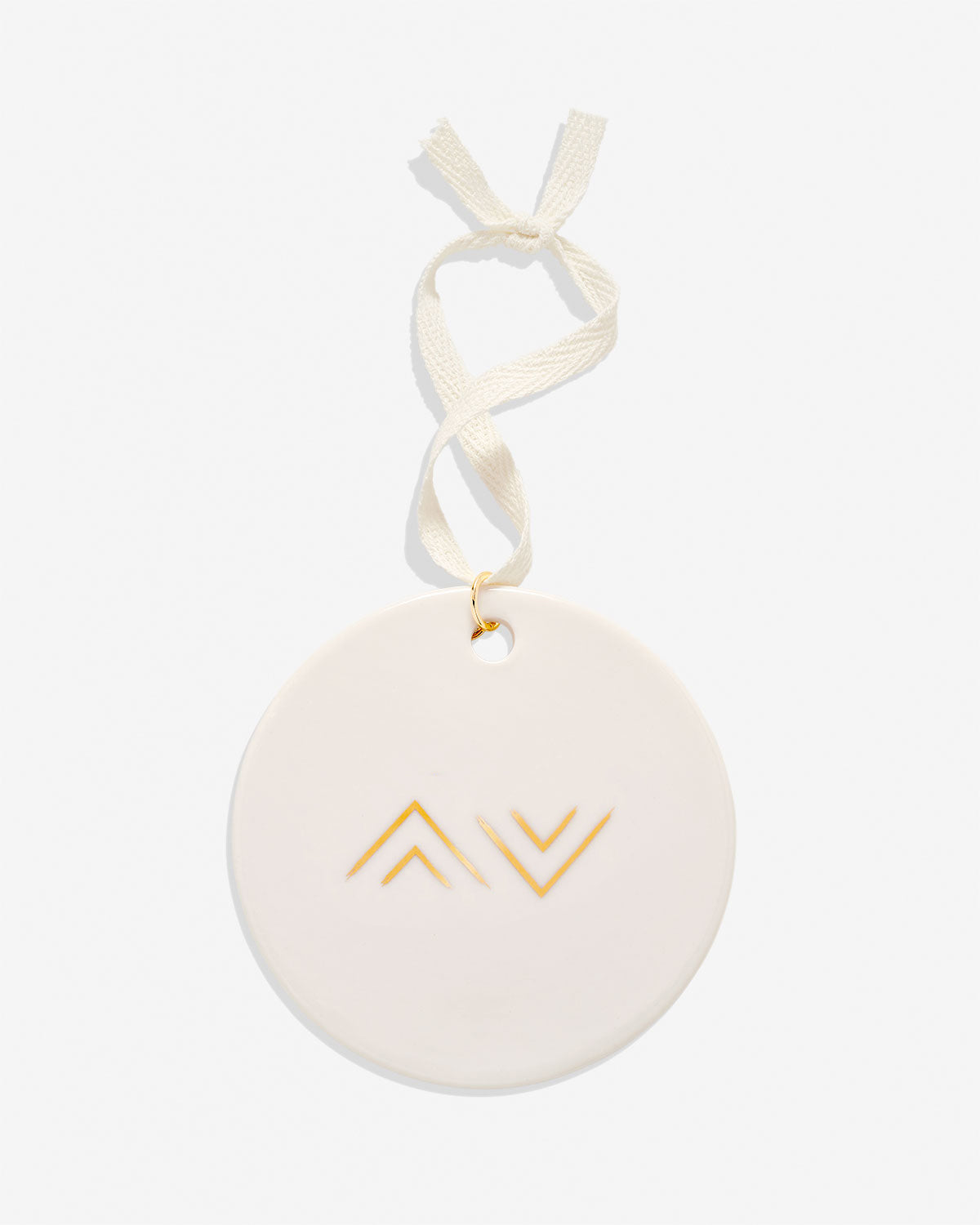 Bryan Anthonys Highs and Lows White Ceramic Holiday Ornament in Gold