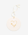 Bryan Anthonys Mom White Ceramic Holiday Ornament in Gold