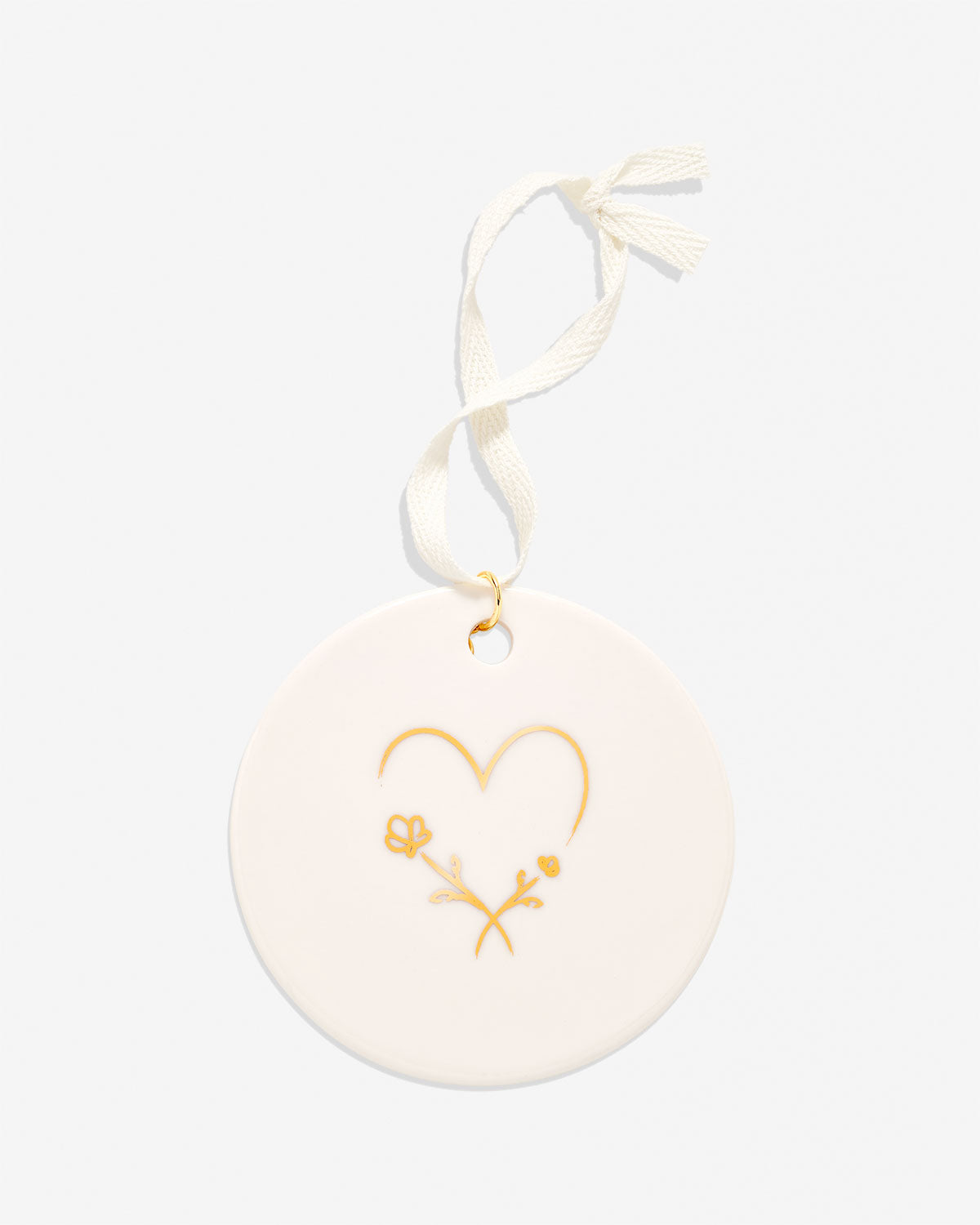 Bryan Anthonys Mom White Ceramic Holiday Ornament in Gold