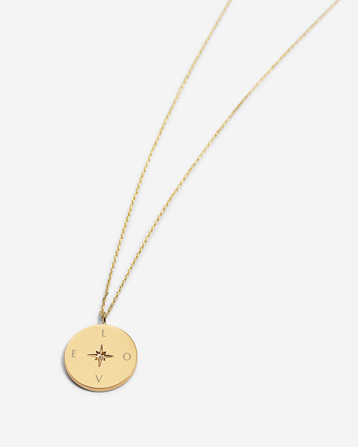 Bryan Anthonys Love Compass Gold Vermeil Demi-Fine Jewelry Customizable Engraved Initials Macro Shot