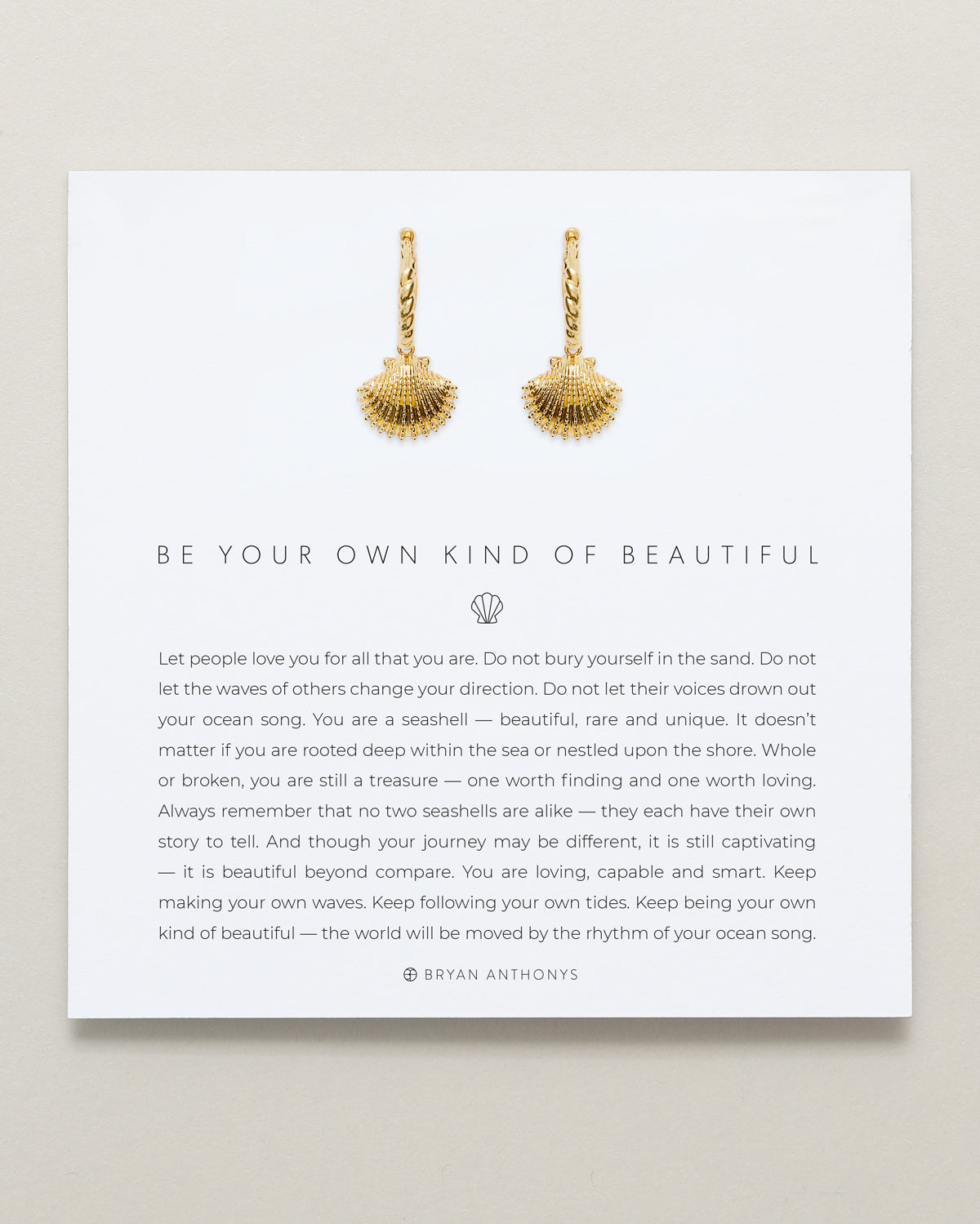 Bryan Anthonys Gold Be Your Own Kind Of Beautiful Huggies On Card