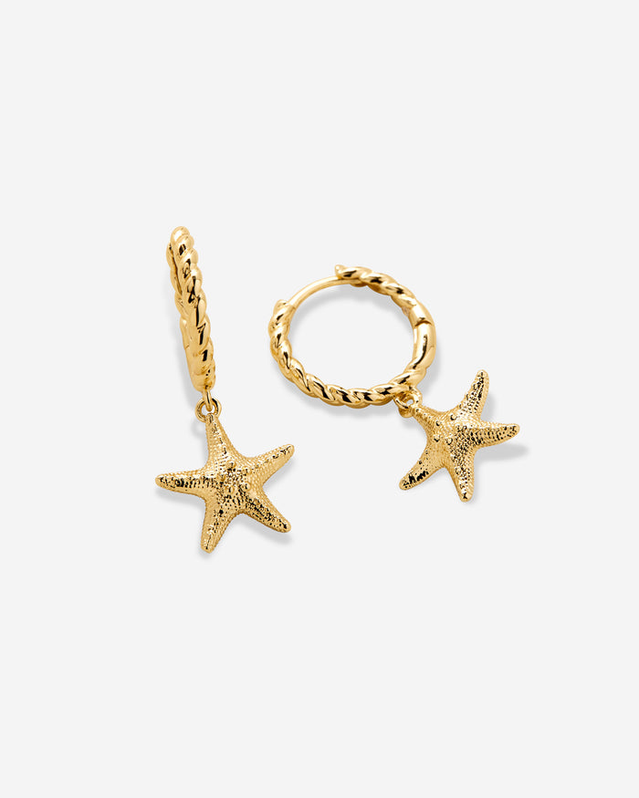 Renew Starfish Huggies Earrings In Gold