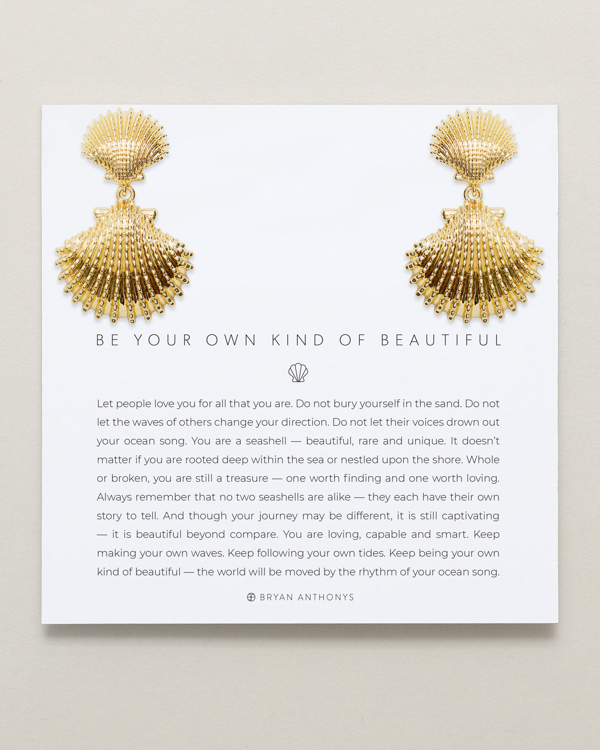 Bryan Anthonys Gold Be Your Own Kind Of Beautiful Statement Earrings On Card