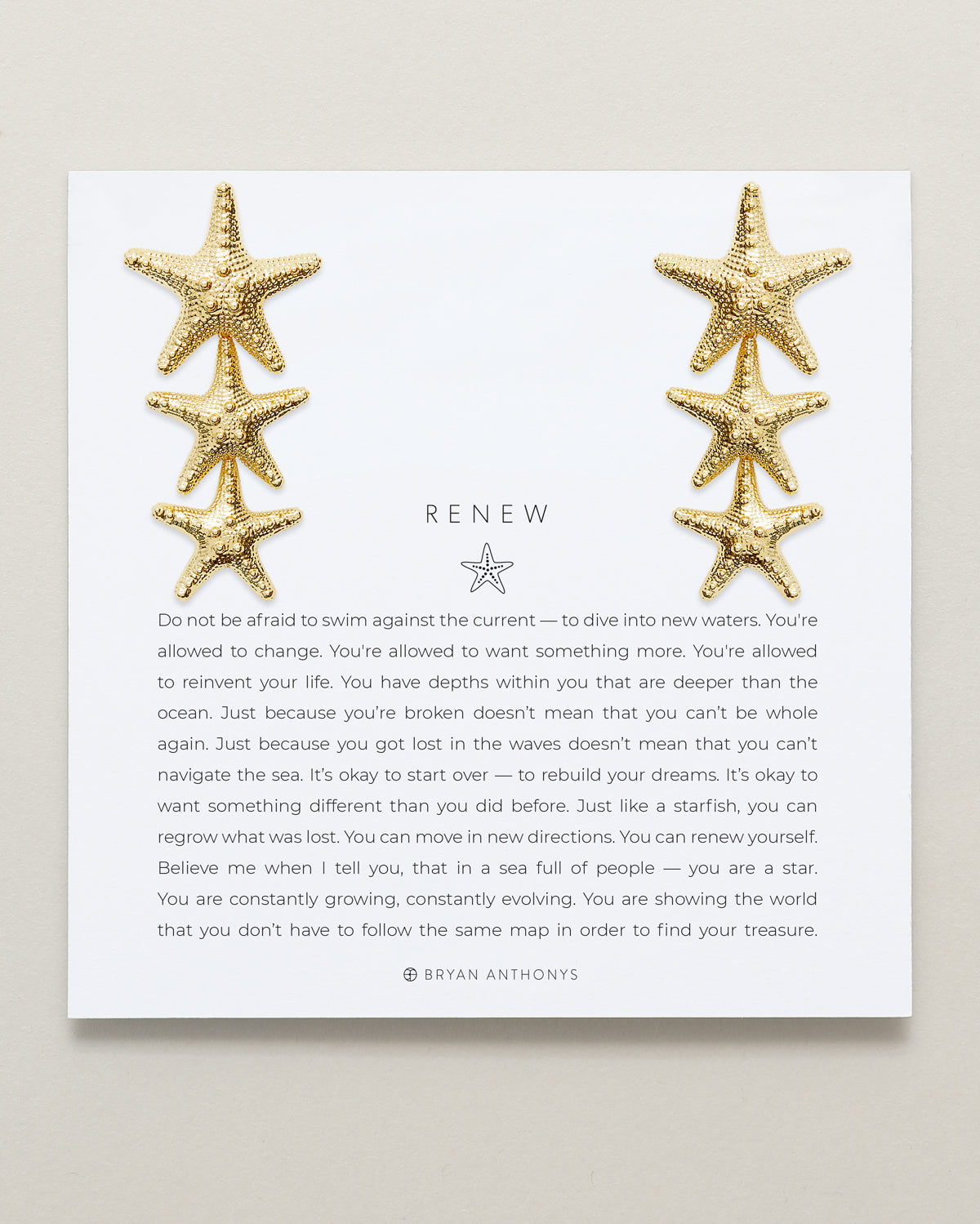 Bryan Anthonys Gold Renew Statement Earrings On Card