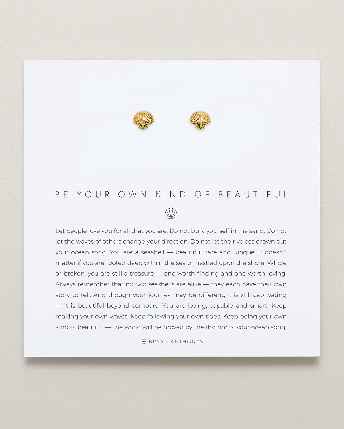 Bryan Anthonys Gold Be Your Own Kind Of Beautiful Stud Earrings On Card