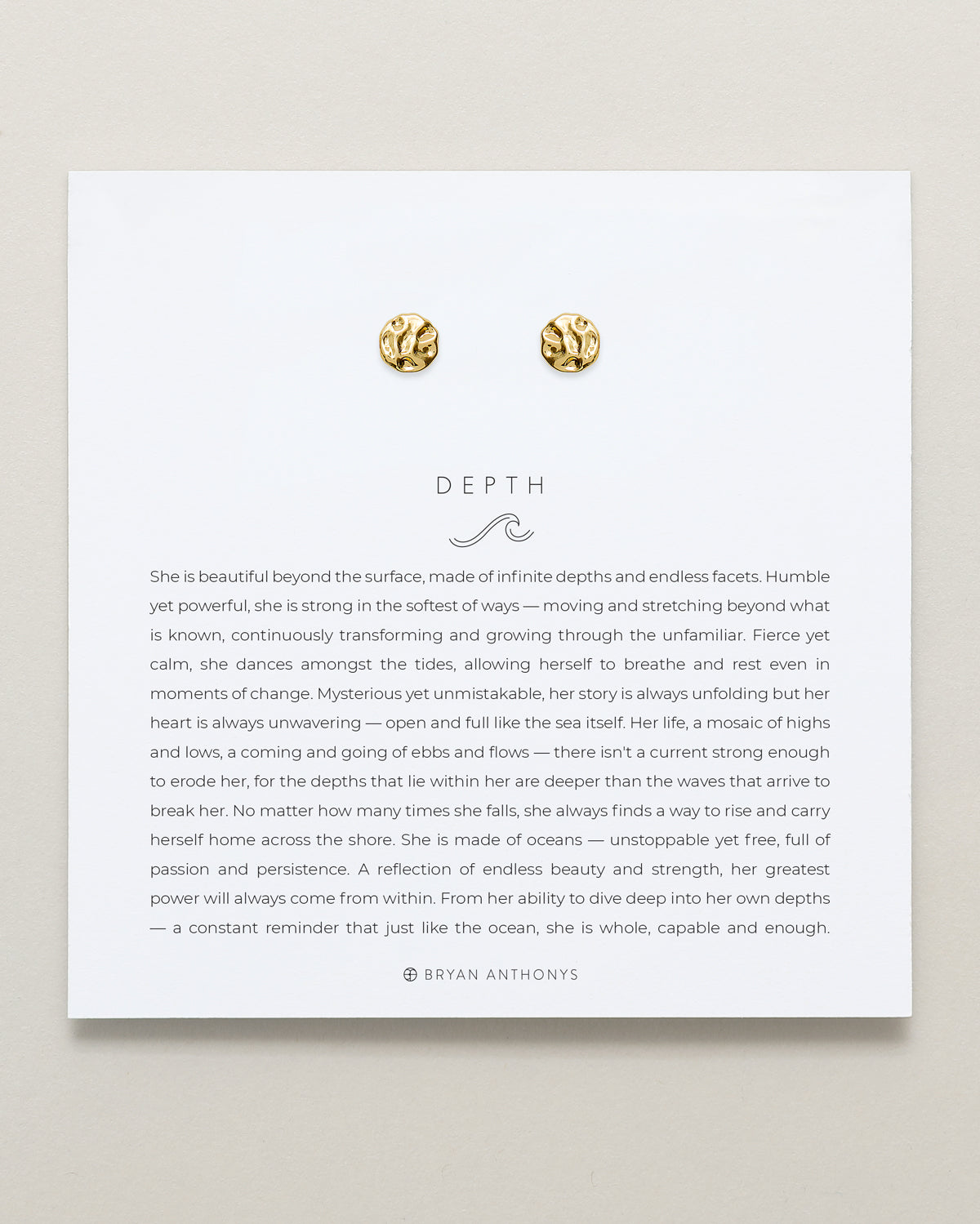 Bryan Anthonys Gold Depth Stud Earrings On Card