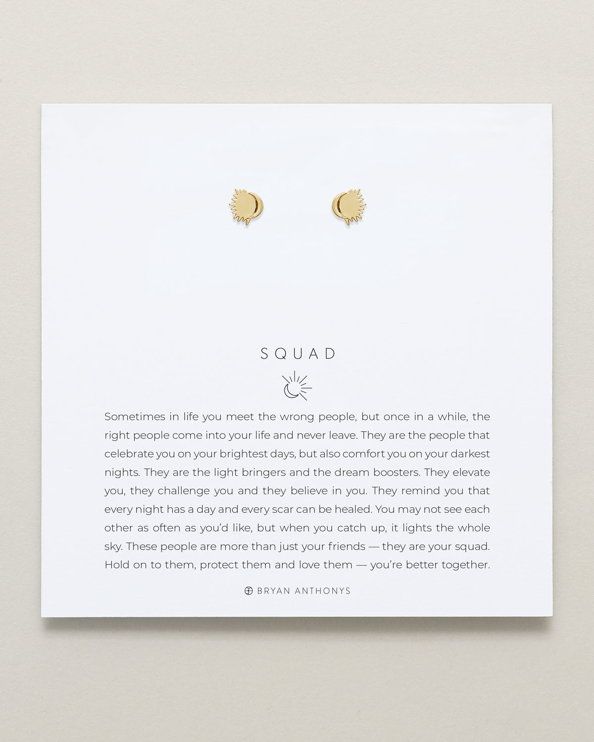 Bryan Anthonys Gold Squad Icon Stud Earrings On Card