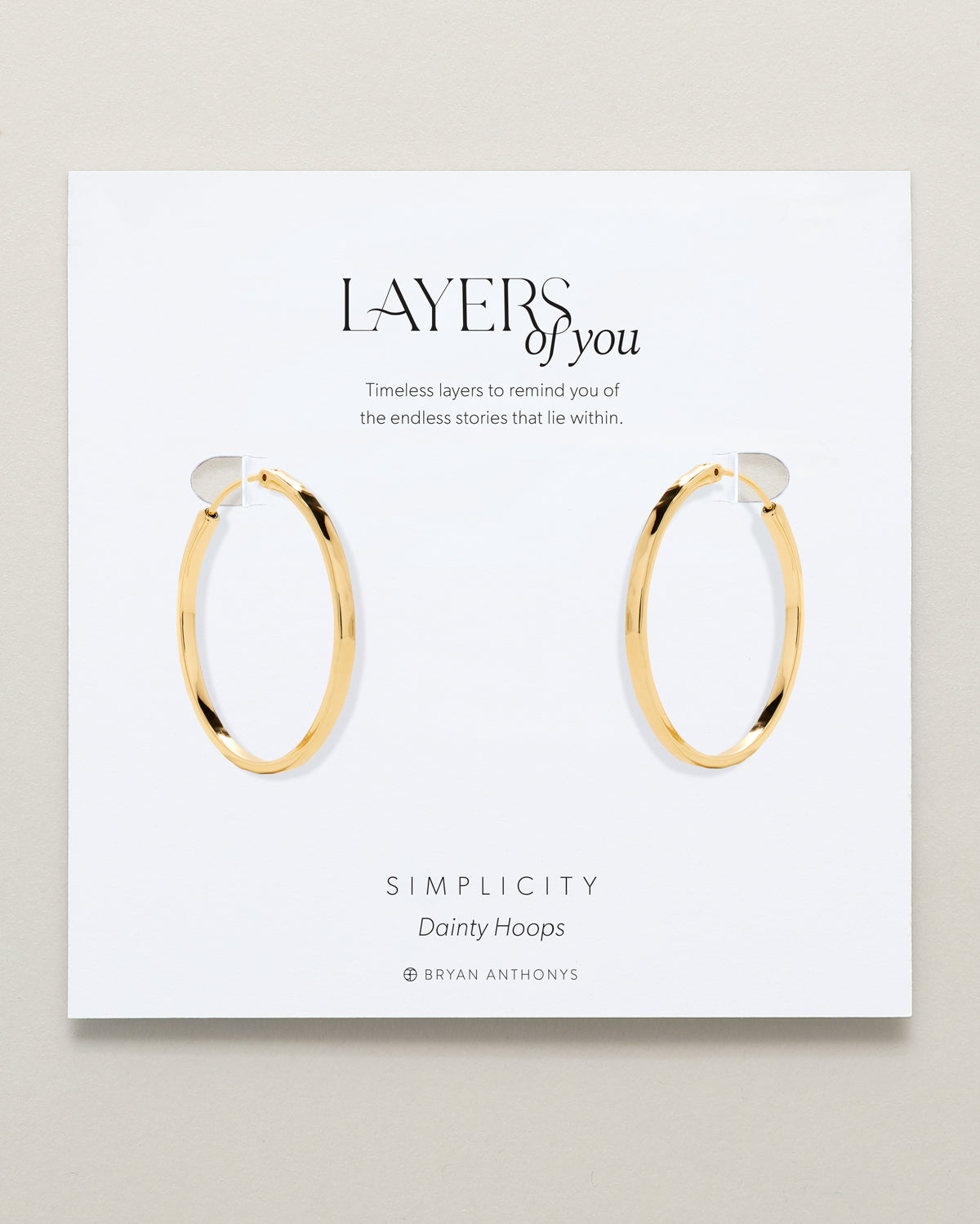 Bryan Anthonys Layers of You Simplicity Gold Hoop Earrings On Card